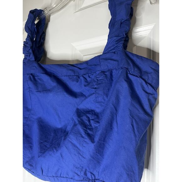 Free People Ashley Cropped Tank OB1716216 Mazarine Blue Motif Women's Xl - Picture 5 of 10